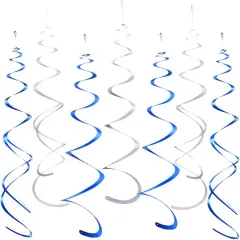 Royal Blue Foil Swirl Hanging Party Decoration