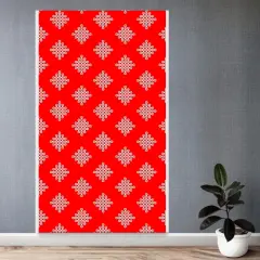 Kolam Rangoli Backdrop Indian Traditional Cloth Backdrop Photo Decor Banner Pooja Room Decor Decorative Cloth Dot Kolam Backdrop for Diwali Ganesha Puja Wedding Housewarming Gift Red