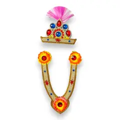 Jewelry Set for Janmashtami Ganesh Chaturthi Celebration Ganesha/krishna Leela Accessories Mukut Necklace - Makhan Chor Kanha Jewelry Set