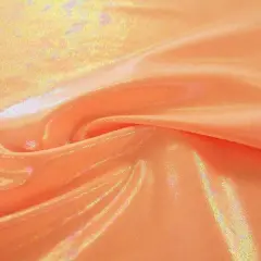 Prismatic Foiled Spandex Fabric 54&rdquo; Wide Nylon Spandex 4-Way Stretch for Costumes & Fashion Tangerine/Rainbow