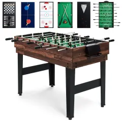 Best Choice Products 2x4ft 10-in-1 Combo Game Table Set w/ Hockey, Foosball, Pool, Shuffleboard, Ping Pong Walnut