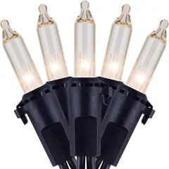 Clear Christmas Lights with Black Wire