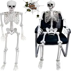 Life Size Halloween Skeleton Decor - 5.4Ft/165cm