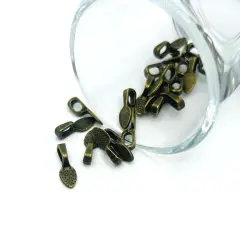 Bronze Glue-On Leaf Jewelry Bails, 15x5mm
