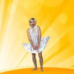 Miss Manroe Funny White Dress Costume for Men Halloween Party Outfit