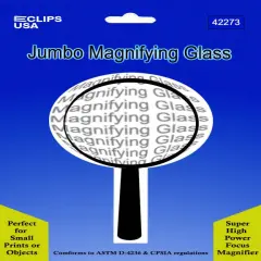 Jumbo Magnifying Glass Black &ndash; 4 in Lens &ndash; 48 Units