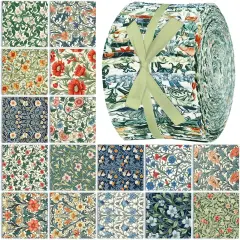2.6 Inch - 40 Pcs Vintage William Morris Flowers Fabric