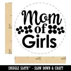 Mom of Girls Mother's Day Flowers Self-Inking Rubber Stamp Crafting Planners Dry Pad