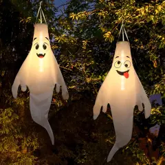 2 Pcs Halloween Ghost Decorations with Timer