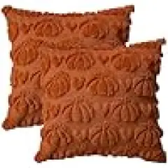 Pumpkin Heart Caramel Throw Pillow Covers