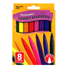 Jumbo Washable Markers Broad Tip &ndash; 8 Count &ndash; 48 Packs