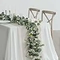 Leaves Eucalyptus Garland Faux Greenery Vines for Wedding Arch Table Runner Mantle Party Room Decor
