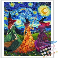 Witches Paint by Numbers Kit - 16x20 Inches
