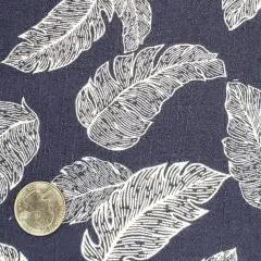 1 Yard Navy Ivory Rayon Crinkle Apparel Fabric 50/52 inches Width