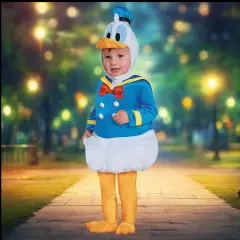 Boys Donald Duck Costume With Soft Hood And Signature Sailor Jumpsuit Infant Fits 12-18 Months