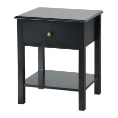Costway End Table Nightstand Storage Display Drawer Shelf Beside Bedroom White\Black
