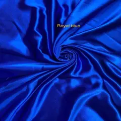 1 Yard Royal Blue Crepe Satin Fabric Shiny Drapery Material For Gown Dress Costume 58" Width