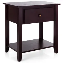Costway Nightstand Beside Table Chest Sofa Table End Table Accent Table White