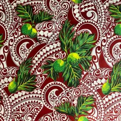 1 Yard Longan Traditional Tattoo Background Poly Cotton Fabric Print 45 Inch Width Auburn & White