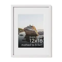 Haus and Hues Oak Wood Picture Frames Matted with Real Glass White