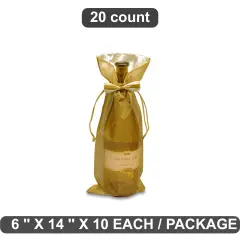 Chic Bow Tie Organza Wine Bag 6" x 14"