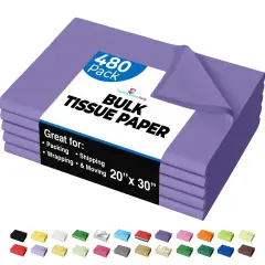 Tissue Paper for Gift Bags -20" X 30" Bulk Tissue Paper Dark Blue 480 Sheets - 10lb Newsprint for Packing, Birthday Gift Box Filler, Packing Supplies for Moving SuppliesPurple