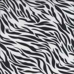 Zebra Print Brushed DTY Knit Stretch Fabric 58/60" Wide IVORY/BLACK