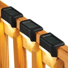 Collections Etc Versatile Solar Powered Fence Lights - Set of 3