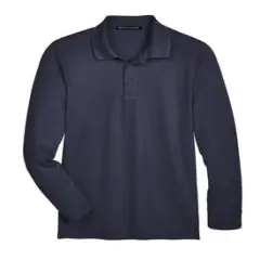 Devon & Jones&reg; Tall Plaited Long Sleeve Polo Navy