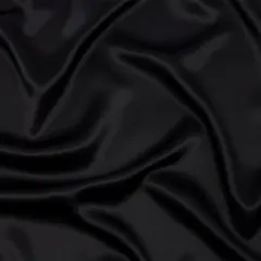 1 Yard Designer Stretch Silk Charmeuse Smooth Black Solid Material Fabric 40 inch Width