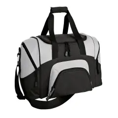 Port Authority&reg; Small Colorblock Sport Duffel Black/Grey