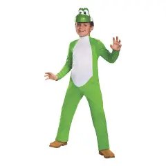Deluxe Yoshi Child Halloween Costume Green Dinosaur Inflatable Shell Outfit
