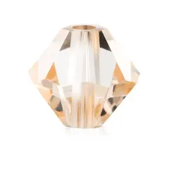 Preciosa 4mm Czech Crystals Bicone Rondelle Beads, 40pcs Crystal Honey