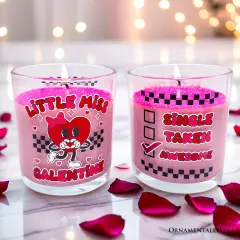Little Miss Galentine Candle, Vanilla Scented Single Women Pink Valentine's Day Gift