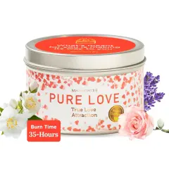 Magnificent 101 Long Lasting Pure Love Aromatherapy Tin Candle | 6 Oz - 35 Hour Burn | All Natural Soy Wax with Sage, Rose, Lavender for Energy Cleansing, Purification, Manifestation Multicolor