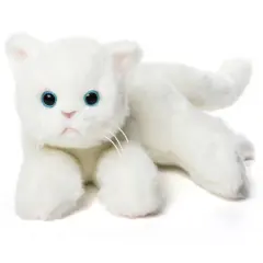 Bearington Collection Muffin Plush White Cat Stuffed Animal, 15 Inch, For Ages 3-14