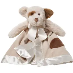 Bearington Baby Lil&rsquo; Spot Snuggler, 15 Inch Puppy Dog Plush Stuffed Animal Security Blanket Lovey for Babies, Gender Neutral Baby Shower Gifts, For Ages 0-14 Multicolor