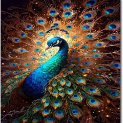 12x16in Peacock Diamond Art Kits for Adults Beginner - 5D Diamond Painting with Complete DIY Tools,Full Drill Diamond Dots Gem Art Craft