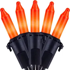 200 Orange String Lights with Black Wire for Halloween