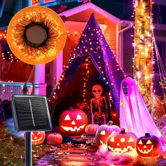 9.8Ft 120 LED Solar Fairy Lights, Halloween Lights
