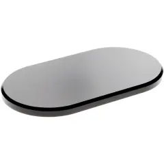 Plymor Black Acrylic Oval Beveled Display Base, 9" W x 5" D x 0.5" H
