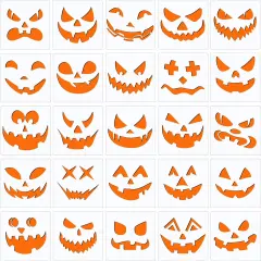 25 Pcs Halloween Pumpkins Face Stencils, Decorative Painting Stencils