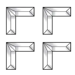 3" x 3" x 1" Clear Glass Corner Bevel Cluster BC435