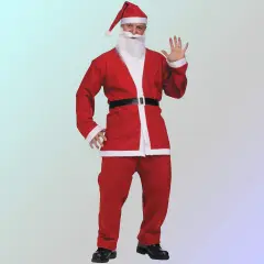 Festive Mens Pub Crawl Santa Costume Polyester for Holiday Parties and Events