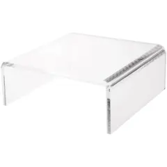 Plymor Clear Acrylic Short Square Display Riser, 4" H x 10" W x 10" D (3/8" thick)