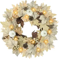 Realistic Fall Wreath with Lights