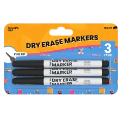 Dry Erase Markers Black Fine Tip &ndash; 3 Pack &ndash; 36 Sets