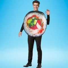 Get Real Sushi Roll Adult Costume Funny Food Tunic Photo Print Halloween Party Outfit