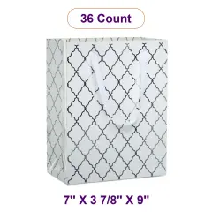 Red & Silver Diamond Grid Euro Tote 7" x 3.7/8" x 9" Compact