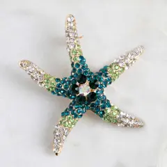 Ombr&eacute; Jeweled Starfish Brooch